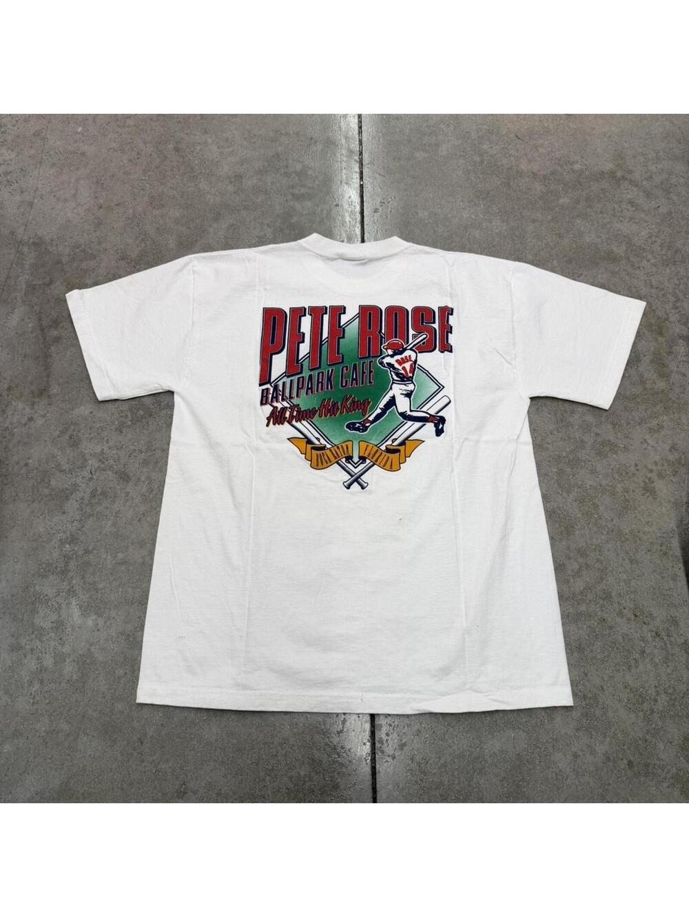 vintage pete rose ballpark cafe florida baseball shirt size large
